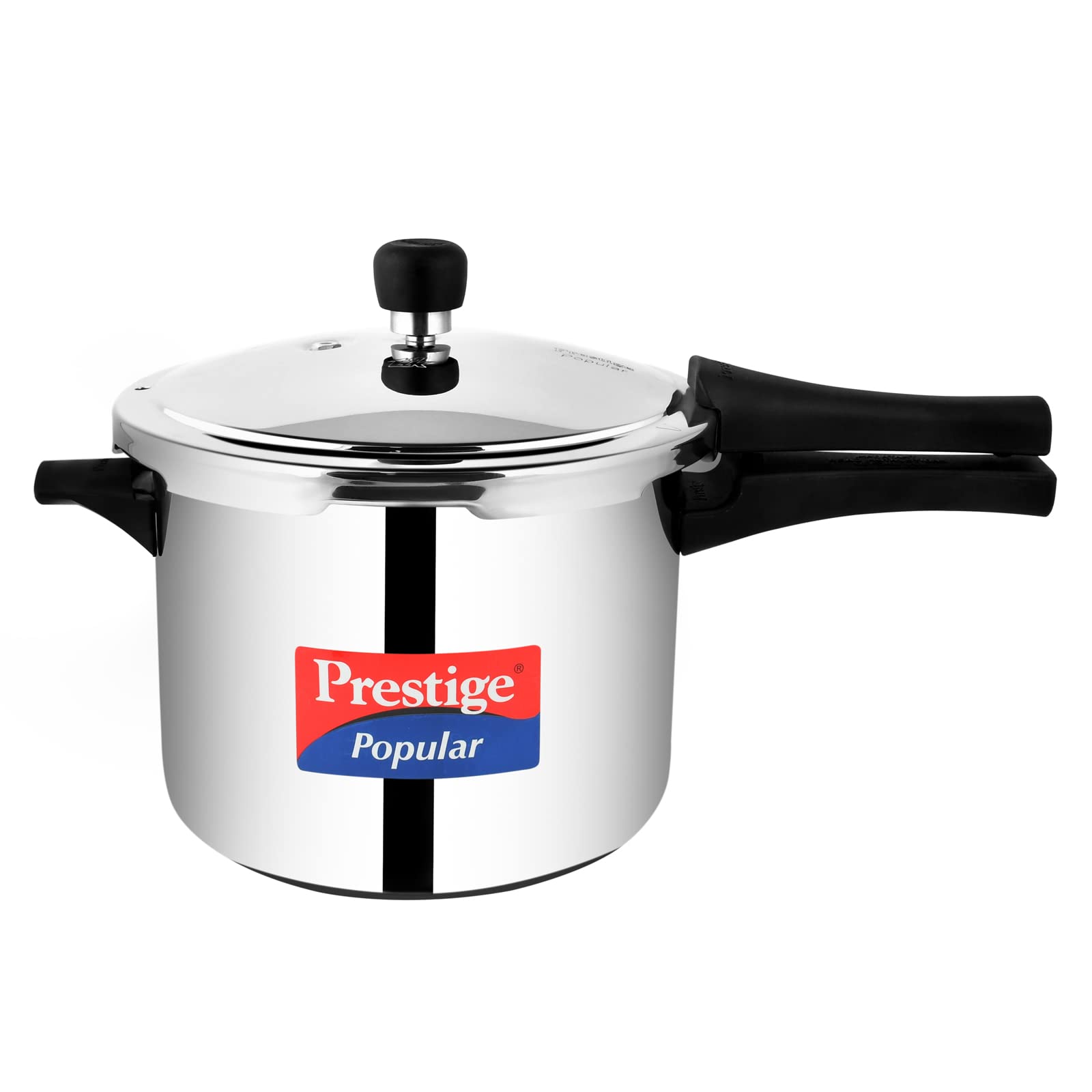 Prestige Popular 5 Ltr Pressure Cooker Stainless Steel Induction Compatible Cooker 4.5 mm Thick Alpha Base Sturdy Handles Silver طنجرة بوبولار سعة 5 لتر من برستيج طنجرة ضغط من الستانلس ستيل الناعم والمصقول، فضي Prestige Popular 5 Ltr Pressure Cooker Stainless Steel Induction Compatible Cooker 4.5 mm Thick Alpha Base Sturdy Handles Silver طنجرة بوبولار سعة 5 لتر من برستيج طنجرة ضغط من الستانلس ستيل الناعم والمصقول، فضي